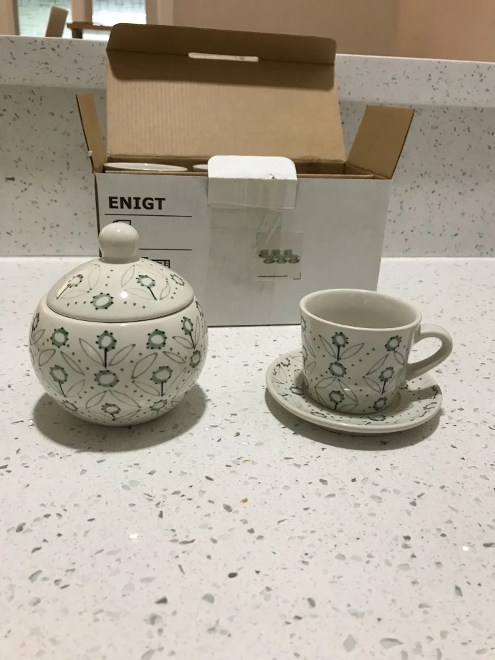 Ikea Set of 6 espresso cup + saucer + sugar bowl